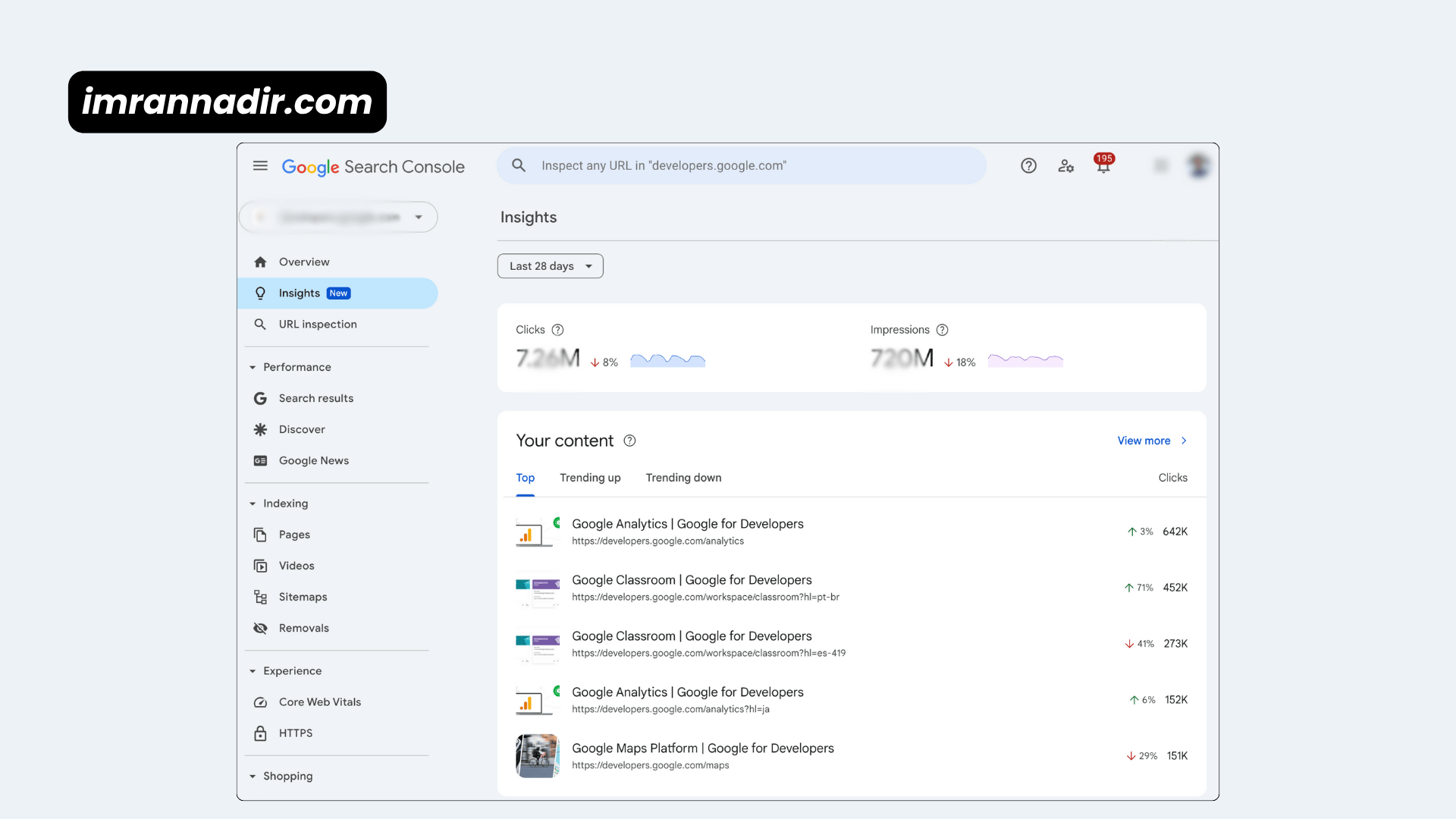 Google Search Console Insights - GSC Insights - insights in GSC