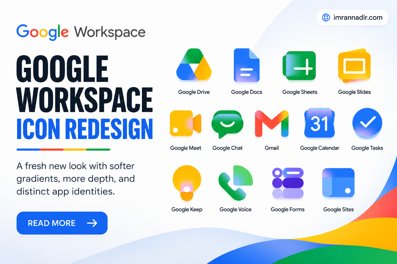 Google Workspace icon redesign - google rebranding - google redesign 2026 - google branding update 2026